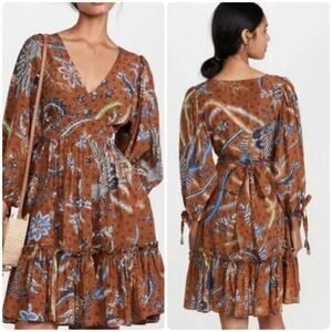 CARA CARA Millbrook Paisley-print Dress In Batik Brown